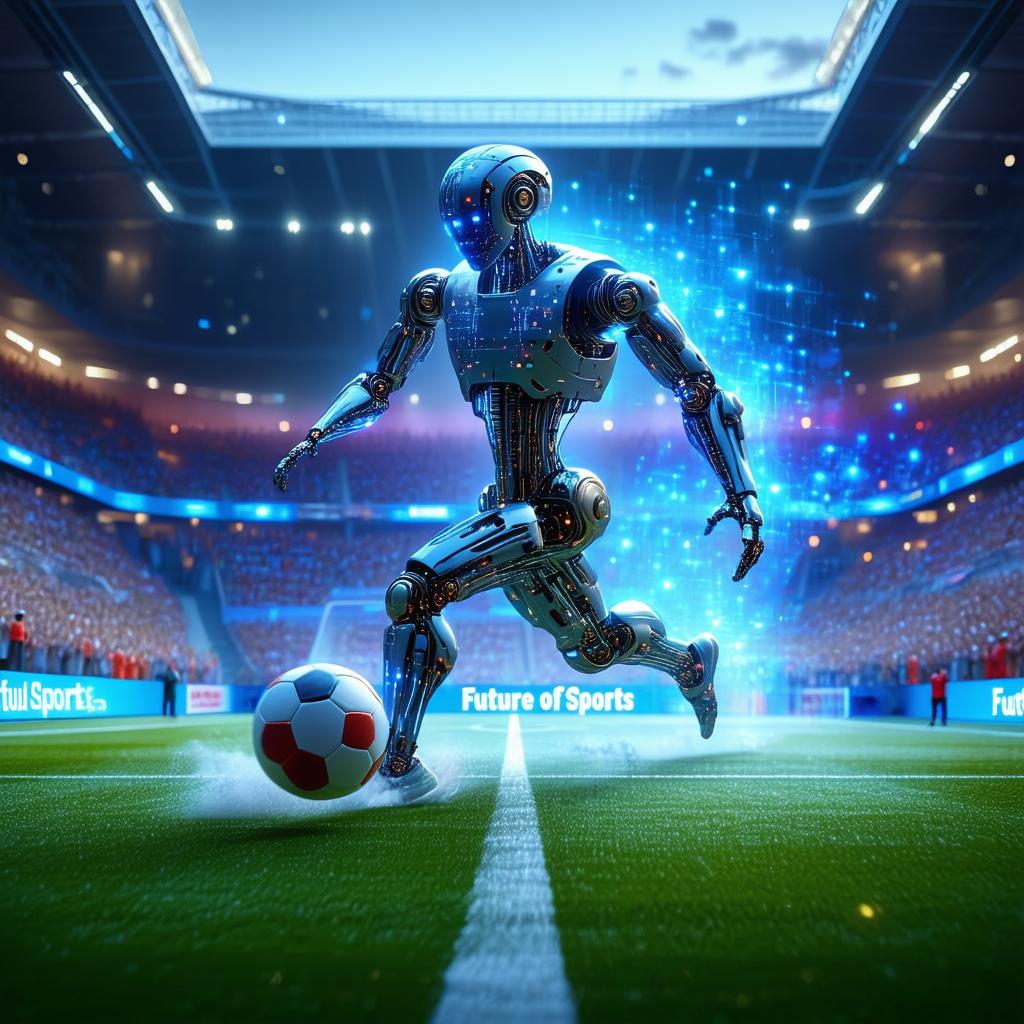 Humanoid AI robot playing football