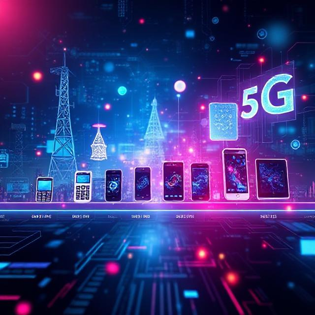 Evolution of mobile technology from GPRS to 5G connectivity.