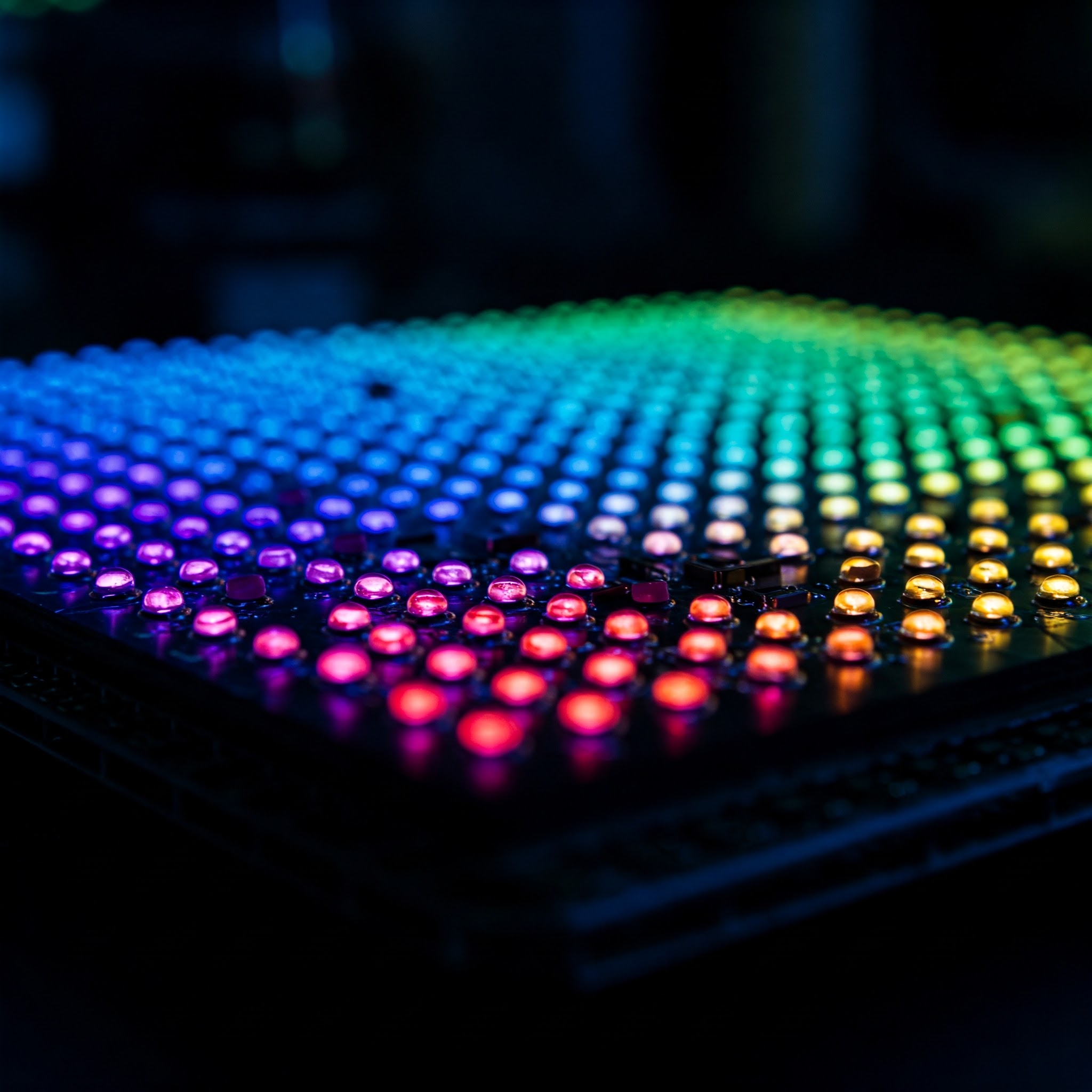 Vibrant microLED display panel close-up.