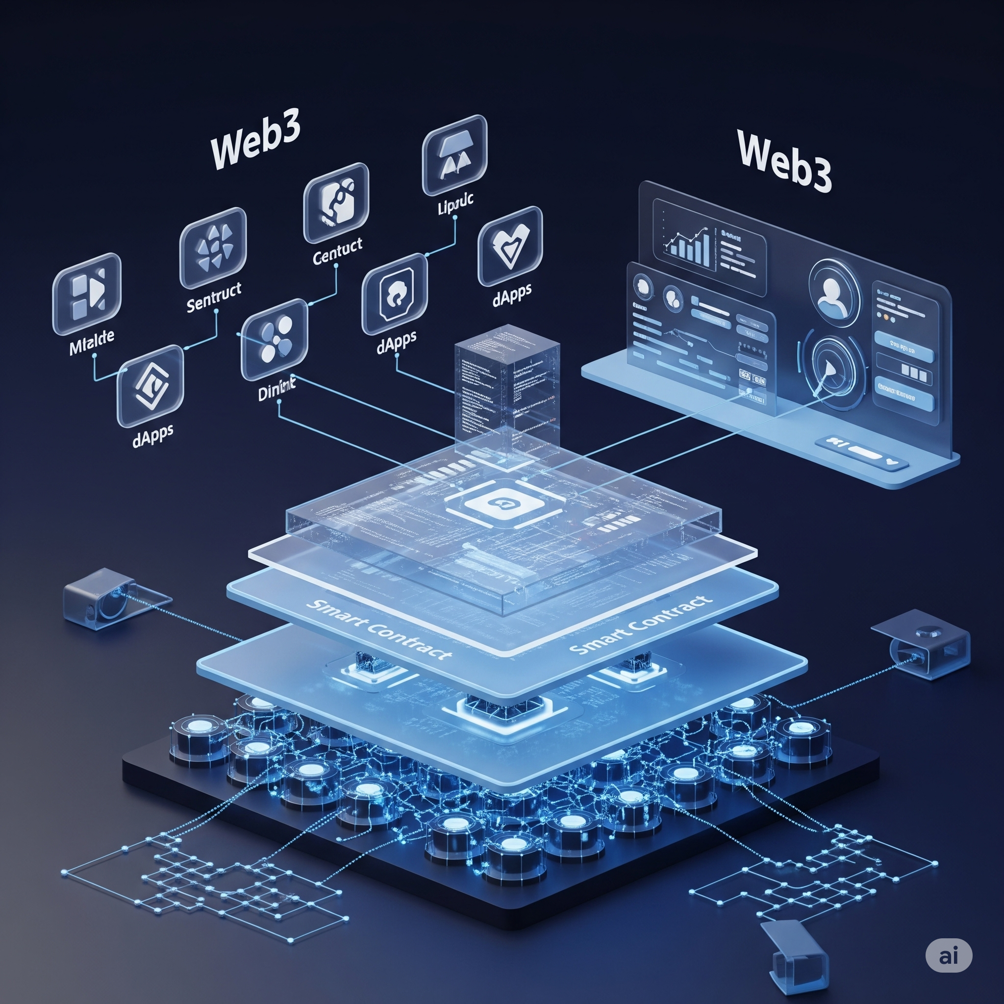Layered Web3 architecture infographic.