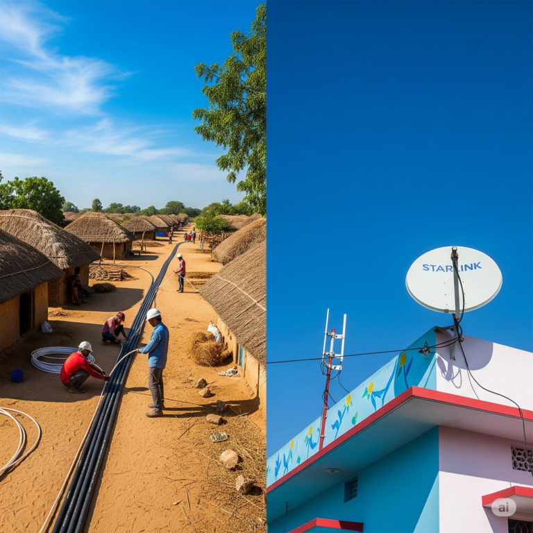 BharatNet vs. Satellite Internet: The Future of Rural Connectivity