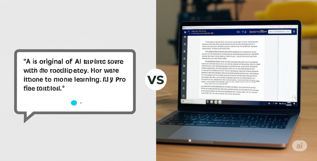 AI chatbot response vs. original article source.