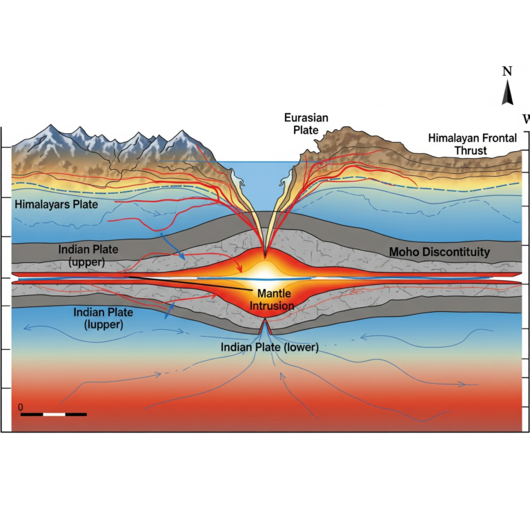 India’s Tectonic Split: Continental Plate Beneath Himalayas