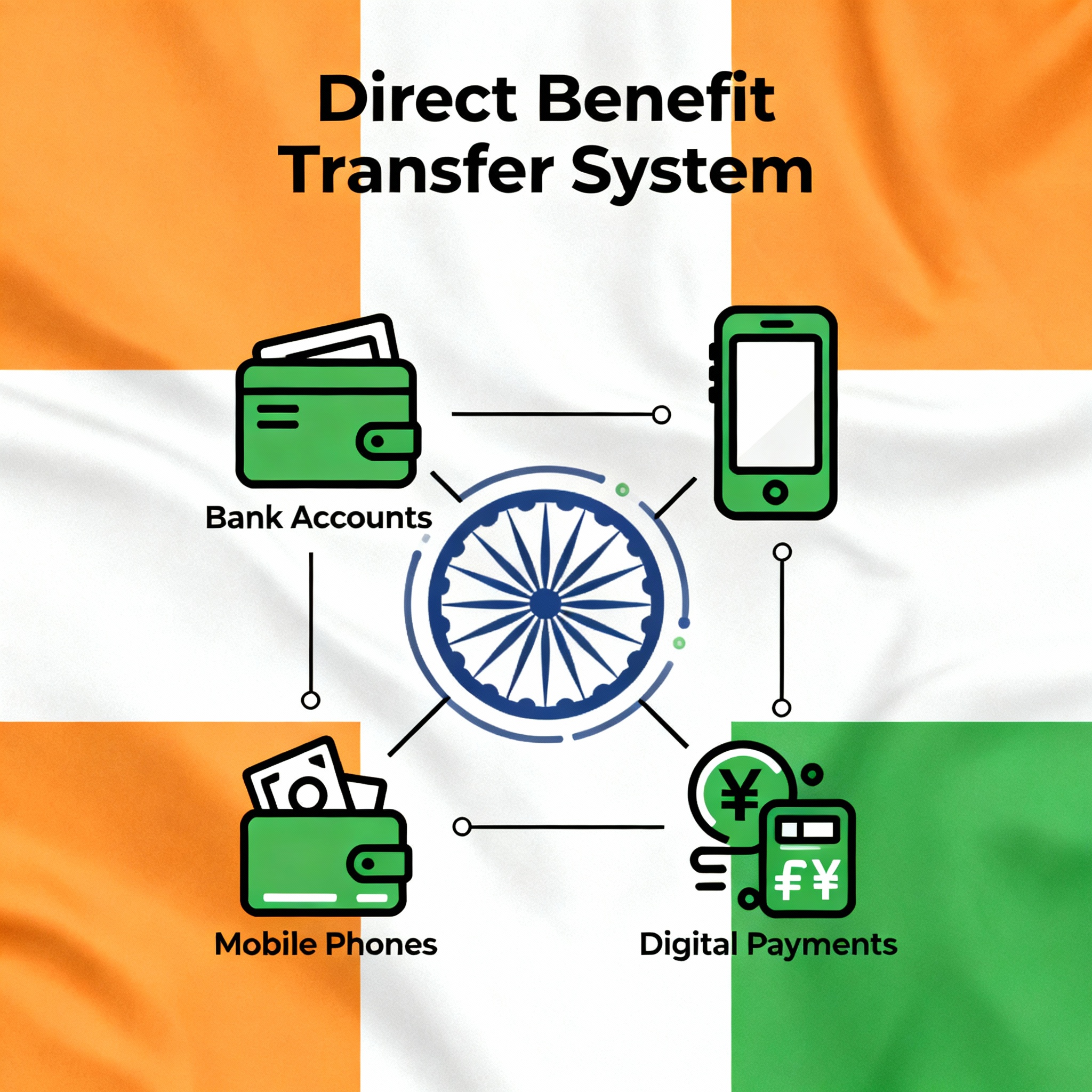 India's DBT system linking bank, mobile, and digital payments.