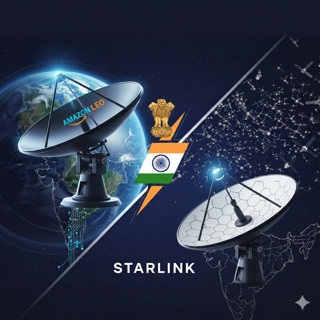 Amazon Leo vs Starlink: India's satellite internet and space policy.