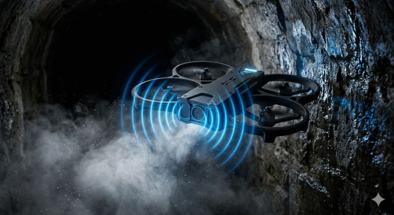 Blind Flight: Camera-Less AI Drones Navigate Total Darkness