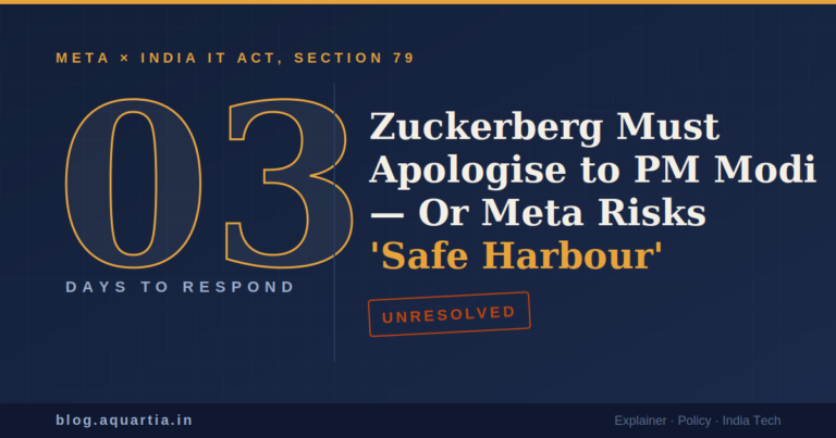 Zuckerberg Must Say Sorry to PM Modi Within 3 Days — Or Meta Risks Losing ‘Safe Harbour’